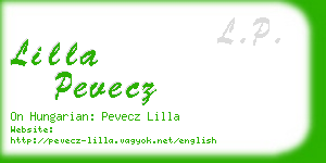 lilla pevecz business card